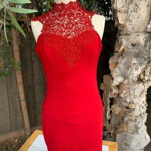Sexy red lace and backless Windsor dress